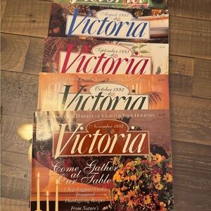 Vintage set of 5 Victoria Magazines Collection - August to November 1993​​​